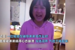 小姐姐辅导弟弟作业视频,小姐姐耐心讲解，温馨瞬间感动网友